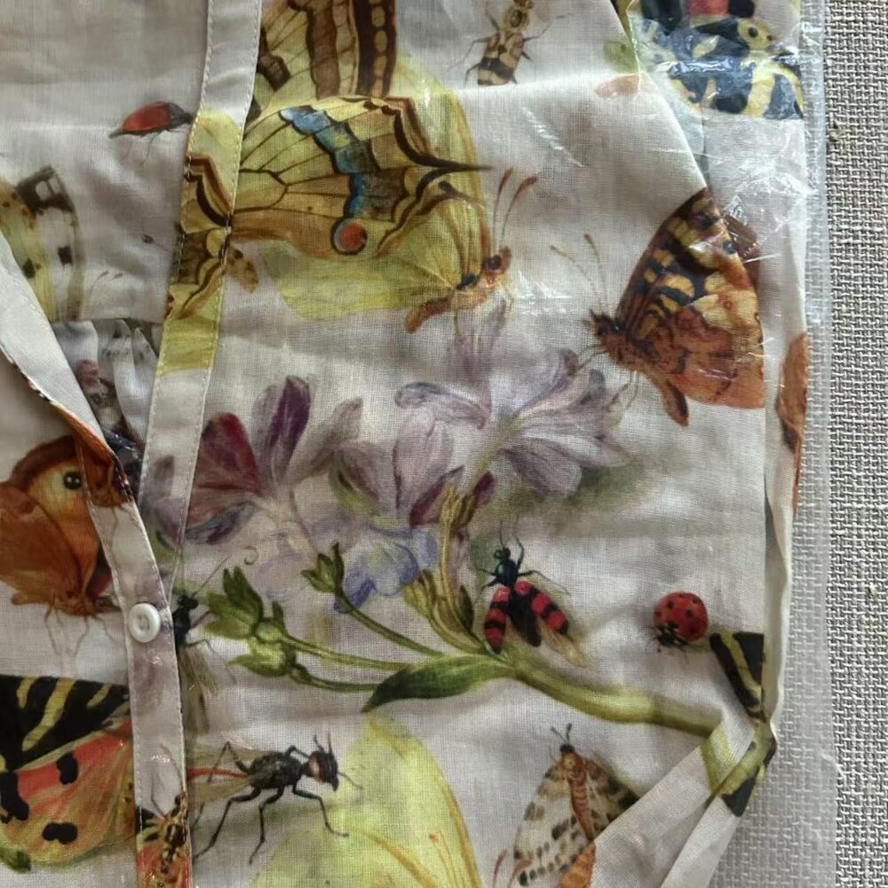 Selkie The Elder Beach Blouse Cotton Button Down Causal Beach Small - Picture 6 of 9